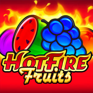 Hotfire Fruits pokie artwork, watermelon and grapes over flames