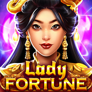 Lady Fortune pokie artwork, a woman in gold headdress and jewellery