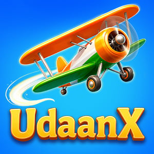 UdaanX instant game artwork, an orange and green biplane